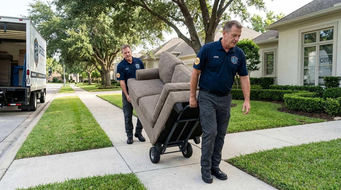 Local residential moving crew loading furniture in Harlem, GA